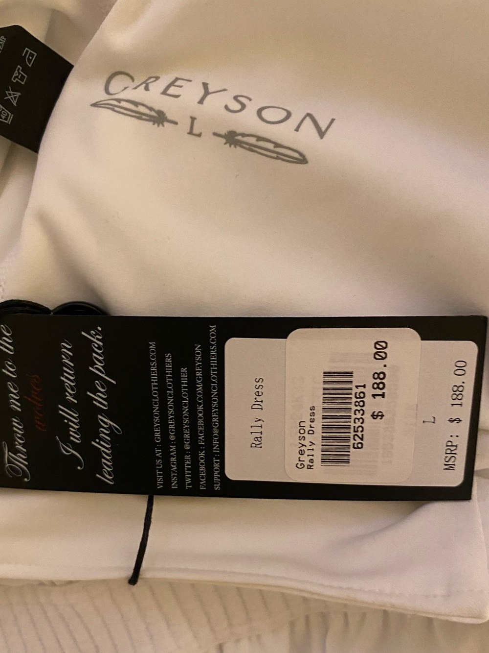 Greyson Venus Rally White Tank Mini Dress Size L - Picture 12 of 12